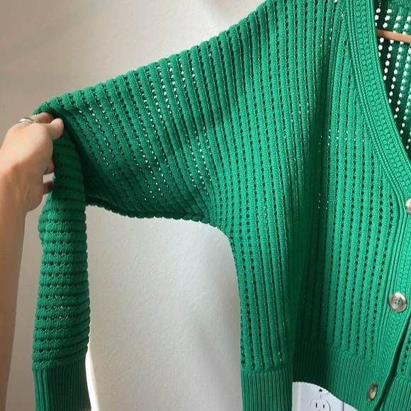 Lululemon Cotton Crochet Mesh Relaxed-Fit Cardigan - Picture 5 of 10